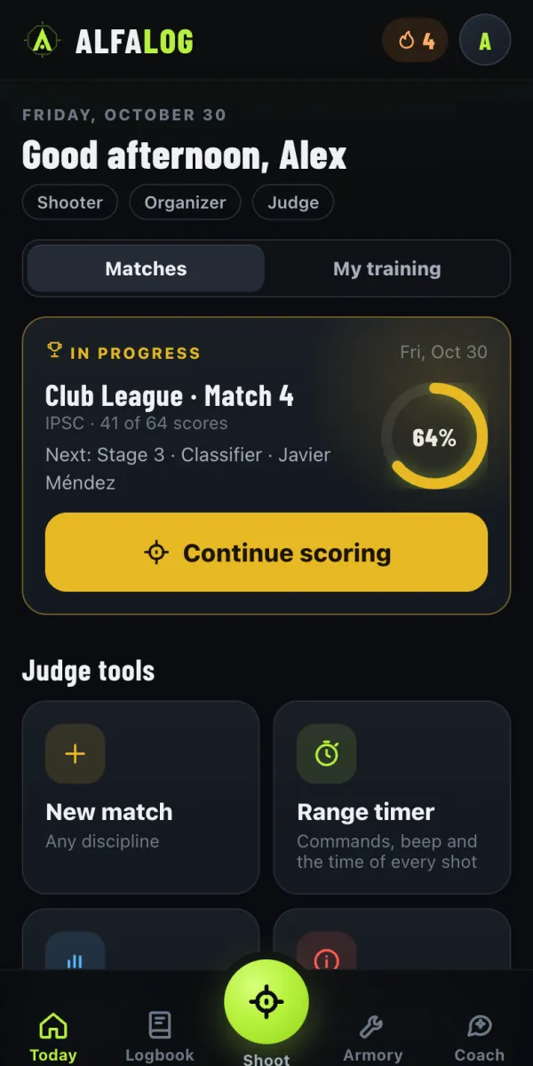 If you judge or run matches, your home is the match in progress.