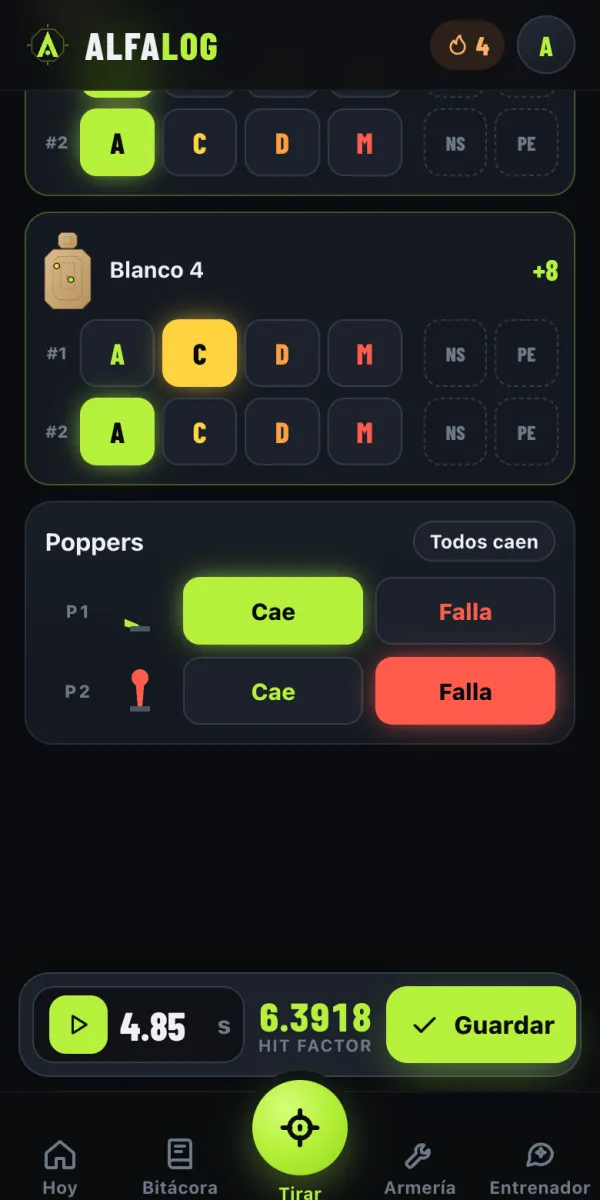 Poppers: cae o falla, uno por uno o todos a la vez.